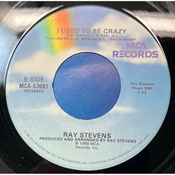 Ray Stevens I Saw Elvis in a UFO / I Used to Be Crazy 45 Pop Parody MCA 1989 - Picture 2 of 6